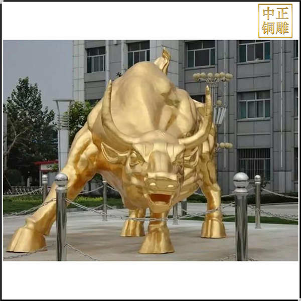 鎏金旺市牛雕塑