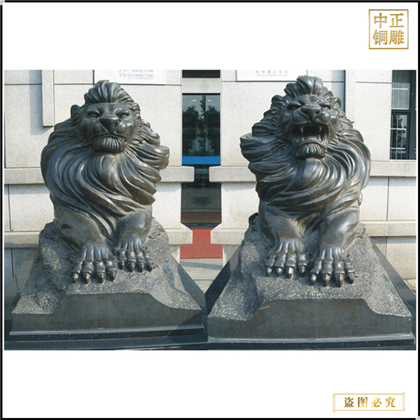 廠家銷(xiāo)售一對(duì)匯豐獅子雕塑
