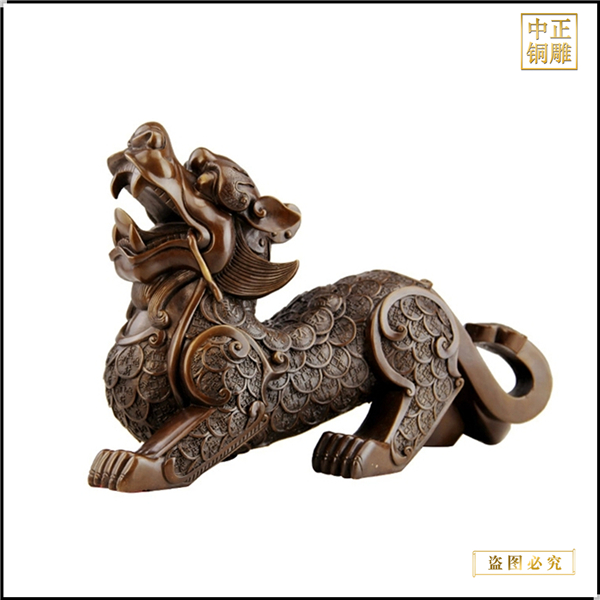 一對(duì)銅貔貅擺件