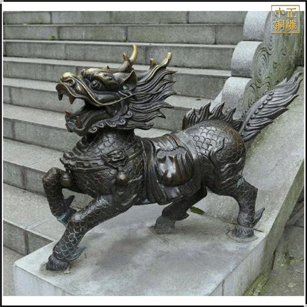 2米銅麒麟雕塑